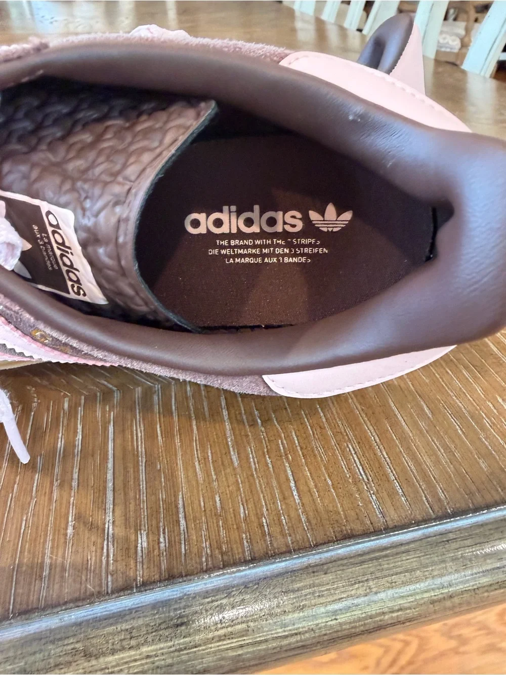 Adidas Gazelle Suede Platform Sneakers in Brown and Pink - Picture 4 of 10